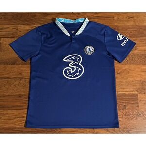 Chelsea FC Home Jersey Blue Soccer Shirt Number 18 Hyundai Sponsor Short Sleeve
